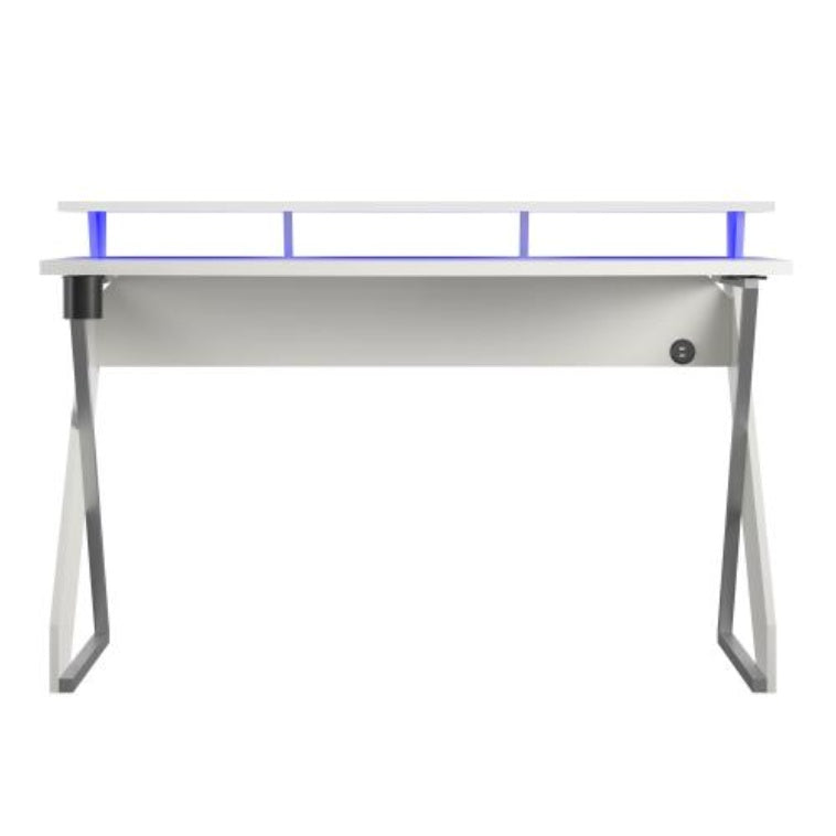 Xtreme Gaming Desk With Riser, White